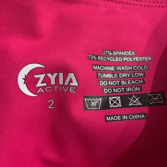 Zyia Active Party Hot Pink Light n Tight Crop Hi-Rise Leggings 17” Size 2 - Picture 7 of 7